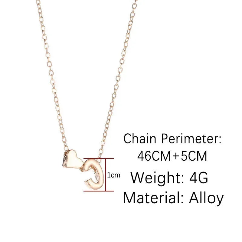 Tiny Heart Initial Necklace – Gold/Silver Letter