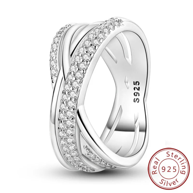925 Silver Infinity Zircon Ring for Women