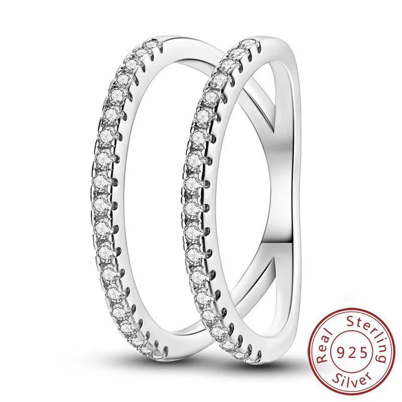 925 Silver Infinity Zircon Ring for Women