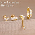 4PCS Stainless Steel Huggie Hoop Earrings Set