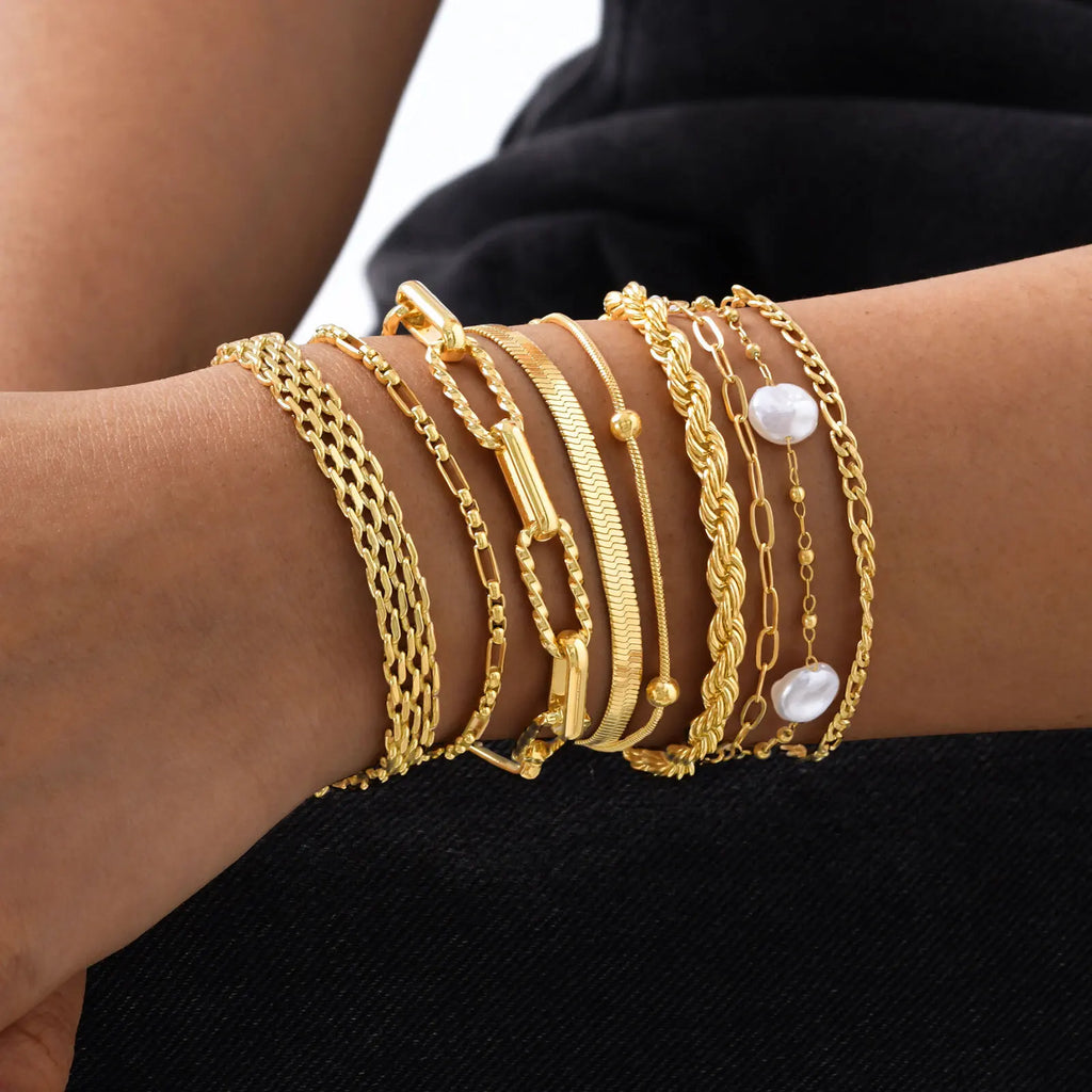 Waterproof Stainless Steel Chain Bracelet – Gold
