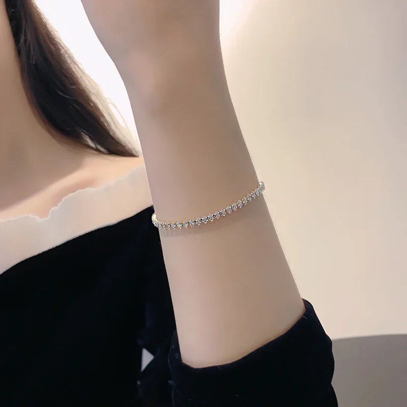 Luxury Roman Crystal Geometric Tennis Bracelet