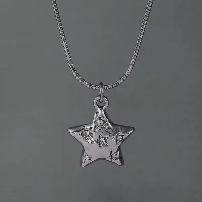 Wrinkled 3D Flower Pendant Necklace
