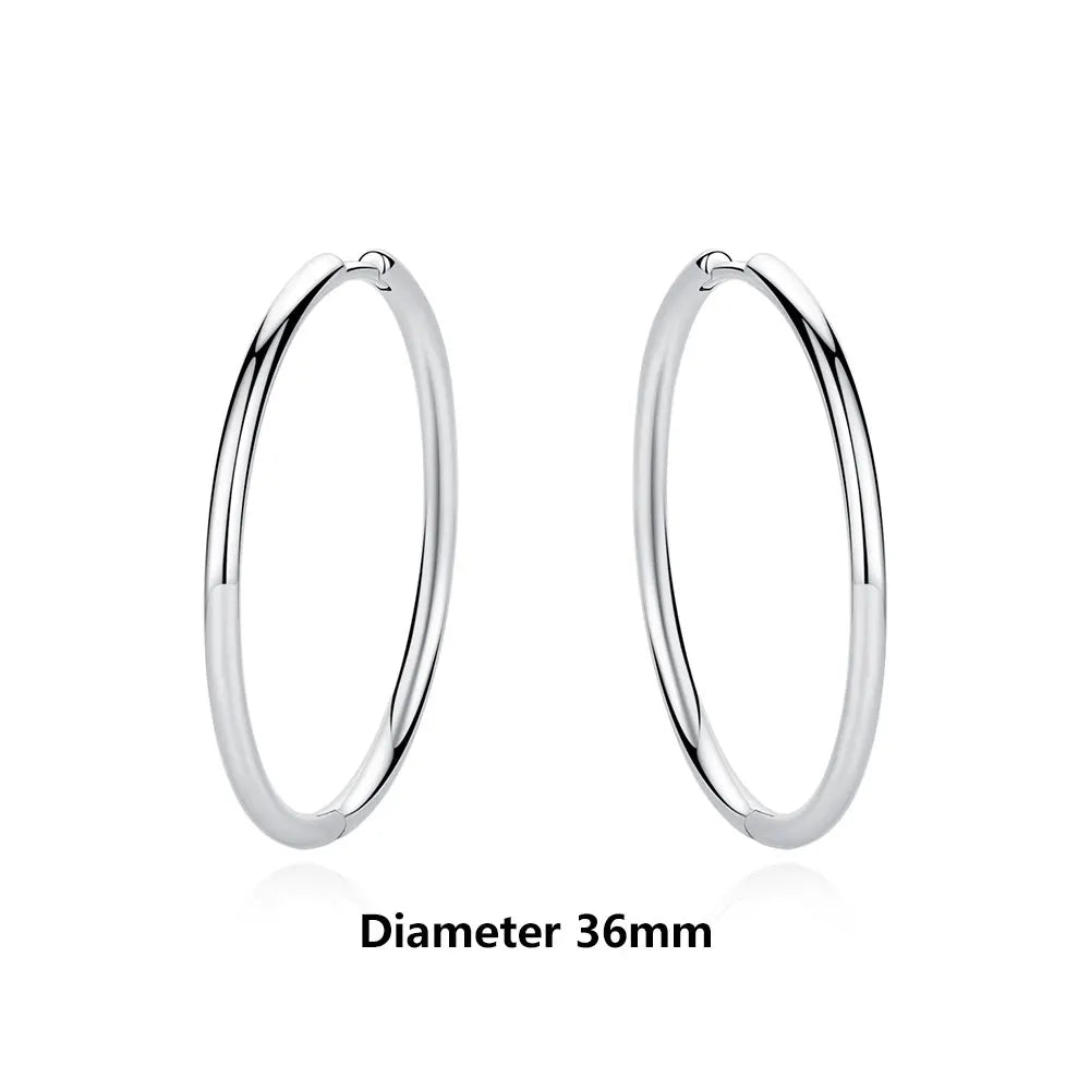 925 Sterling Silver Stud & Hoop Earrings Set
