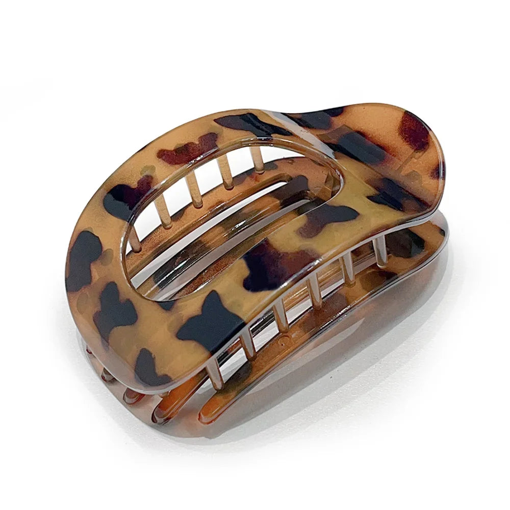 Leopard Matte Oval Hair Claw Clip