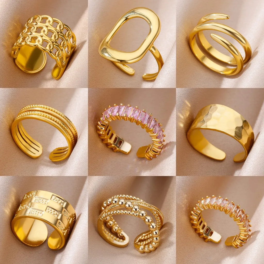 Luxury 316L Gold Stainless Steel Ring