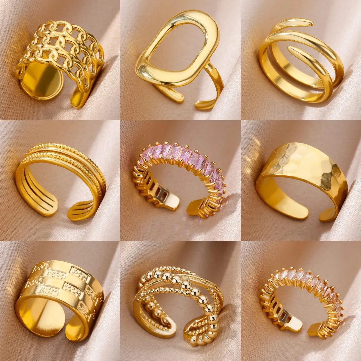 Luxury 316L Gold Stainless Steel Ring