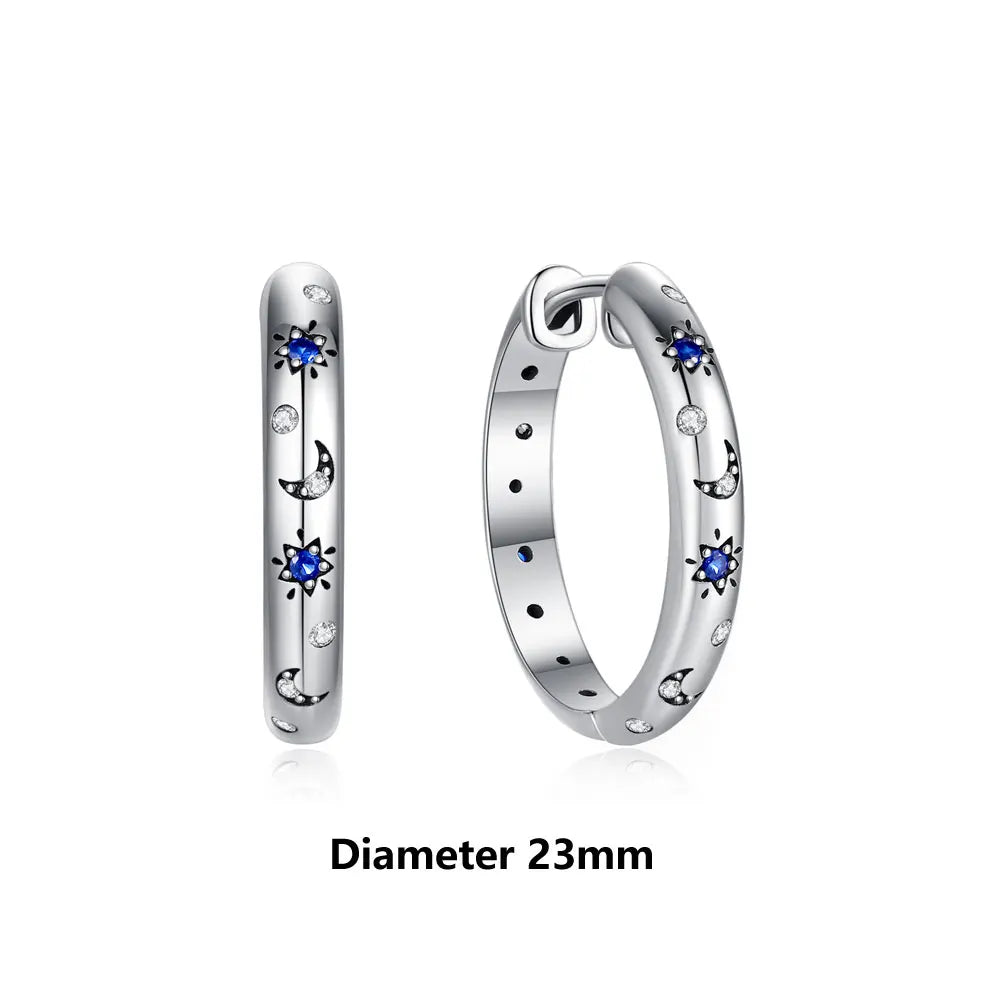 925 Sterling Silver Stud & Hoop Earrings Set