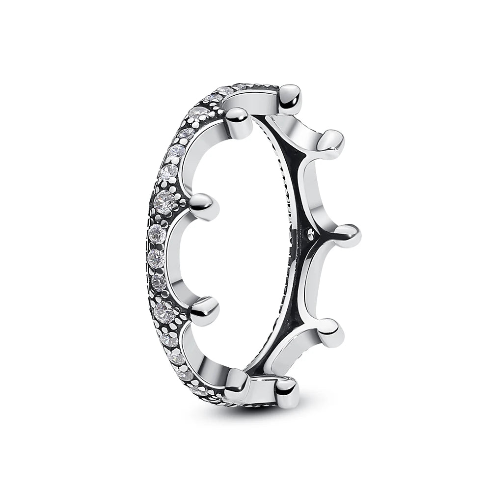 925 Sterling Silver Crown Heart Ring