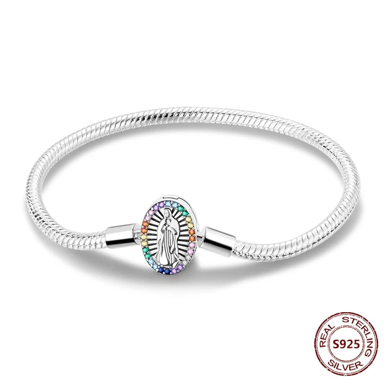 Star Moon Sun 925 Silver Charm Bracelet