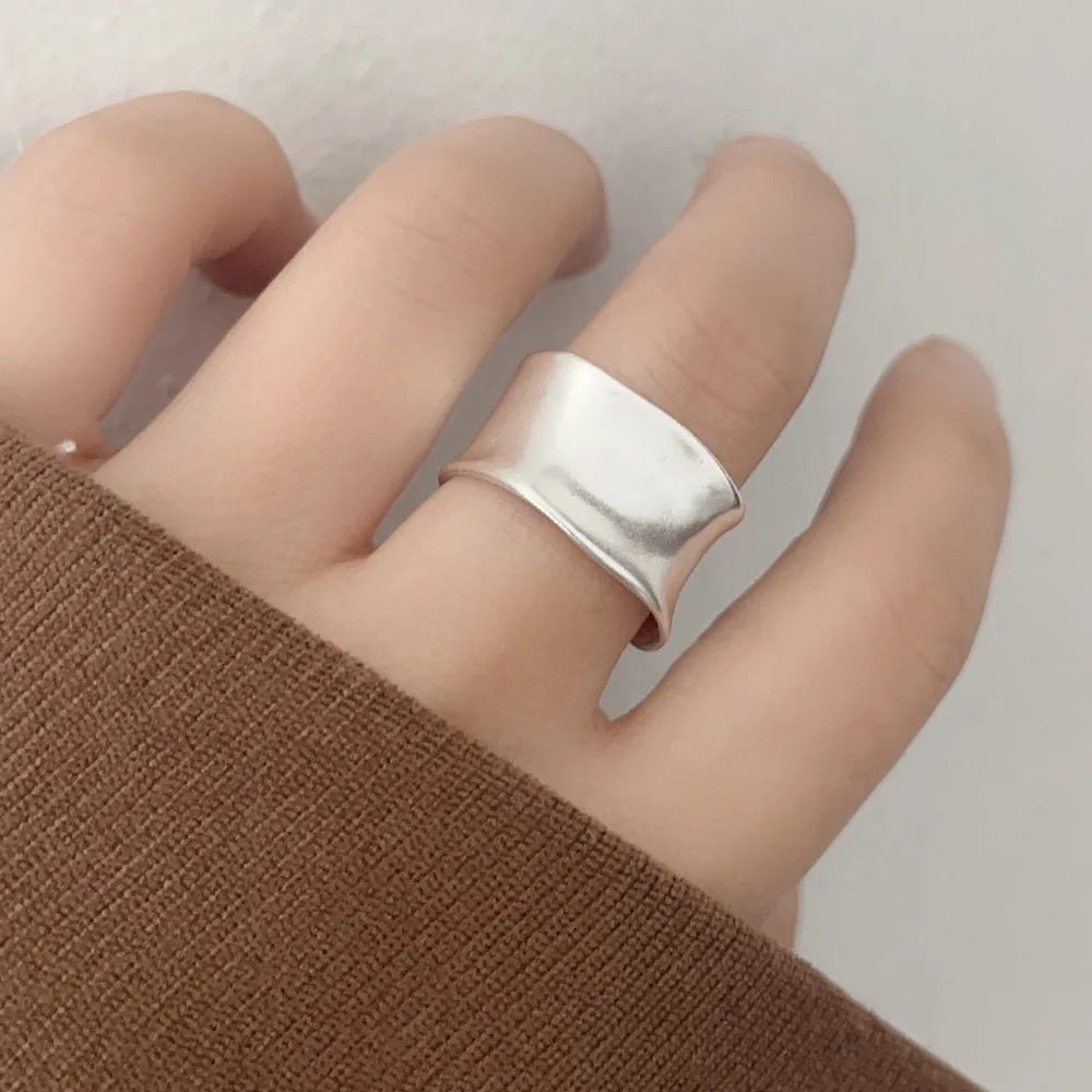 925 Silver Open Wide Gold Ring