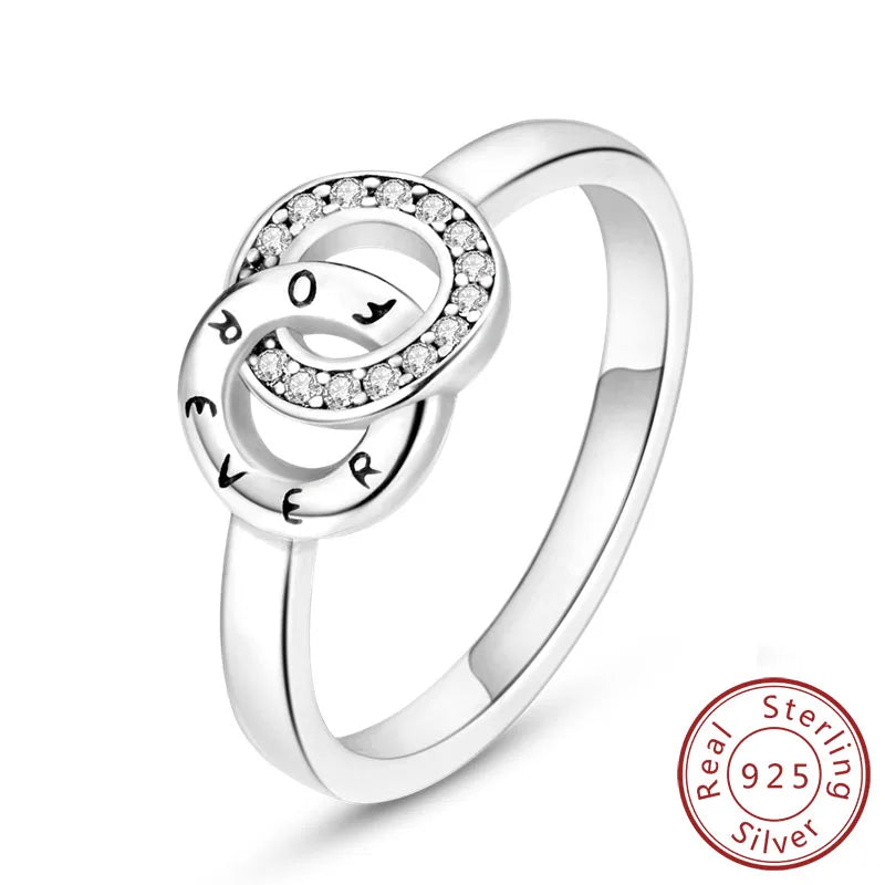 925 Silver Infinity Zircon Ring for Women
