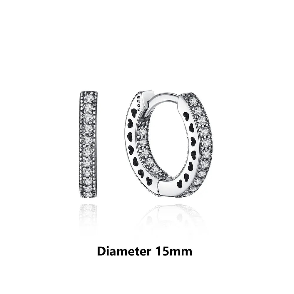 925 Sterling Silver Stud & Hoop Earrings Set
