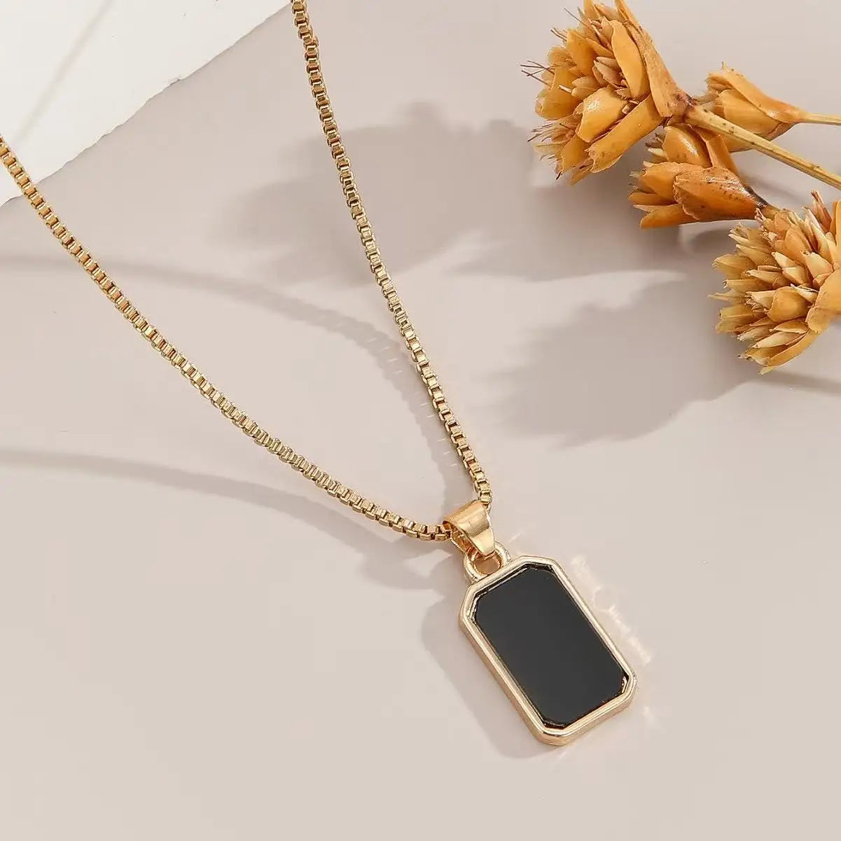 1PCS Rectangular Pendant Necklace – Sunflower