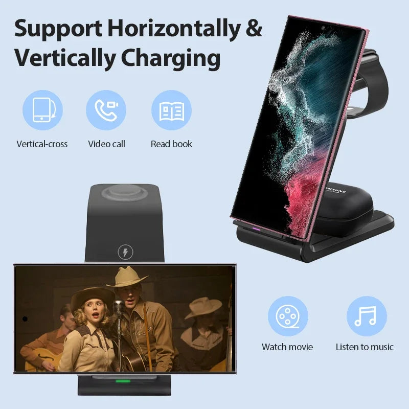 VIKEFON 3 in 1 Wireless Charger Stand
