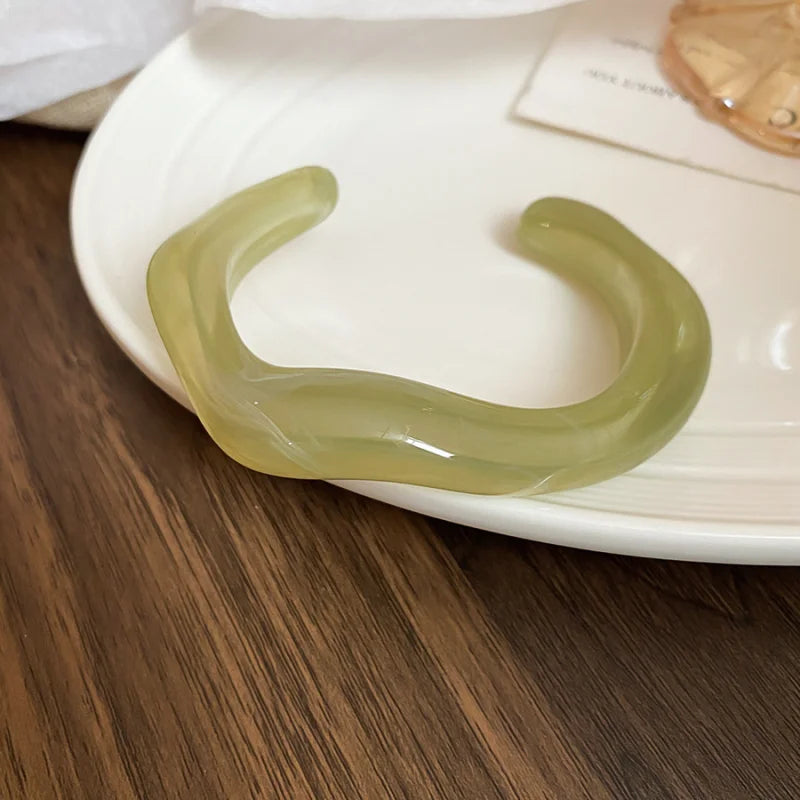 Smooth Round Acrylic Cuff Bangles Bracelet