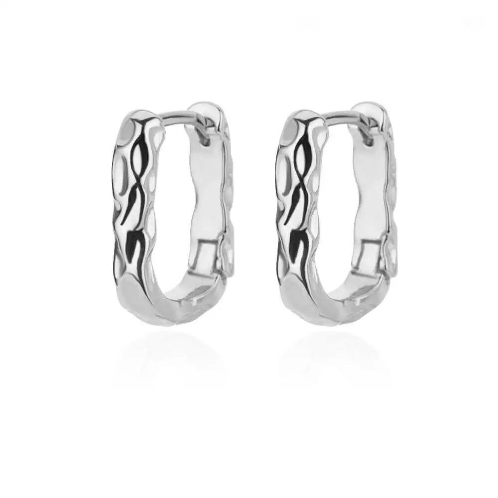 Elegant Round Stainless Steel Hoop Earrings