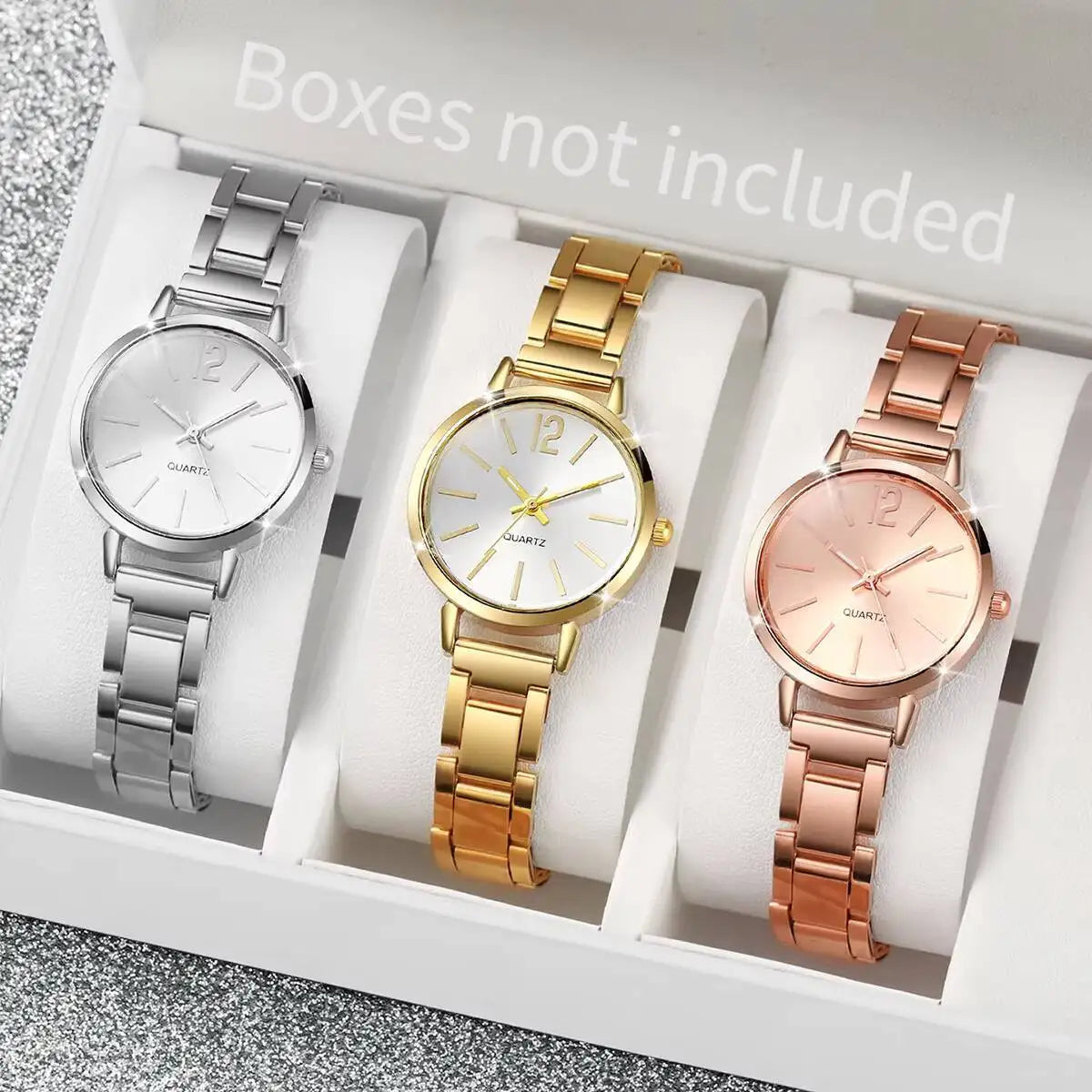 1/2/3PCS Simple Dial Women Quartz Watch