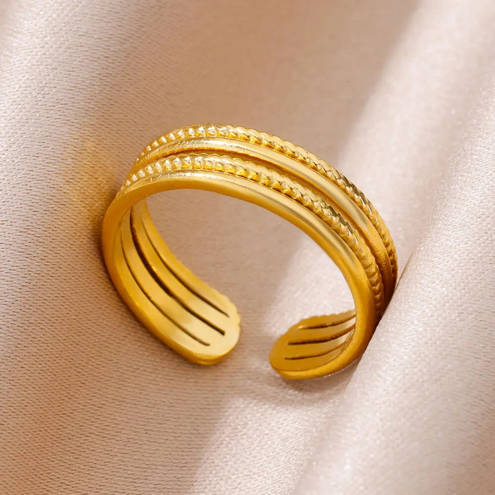 Luxury 316L Gold Stainless Steel Ring