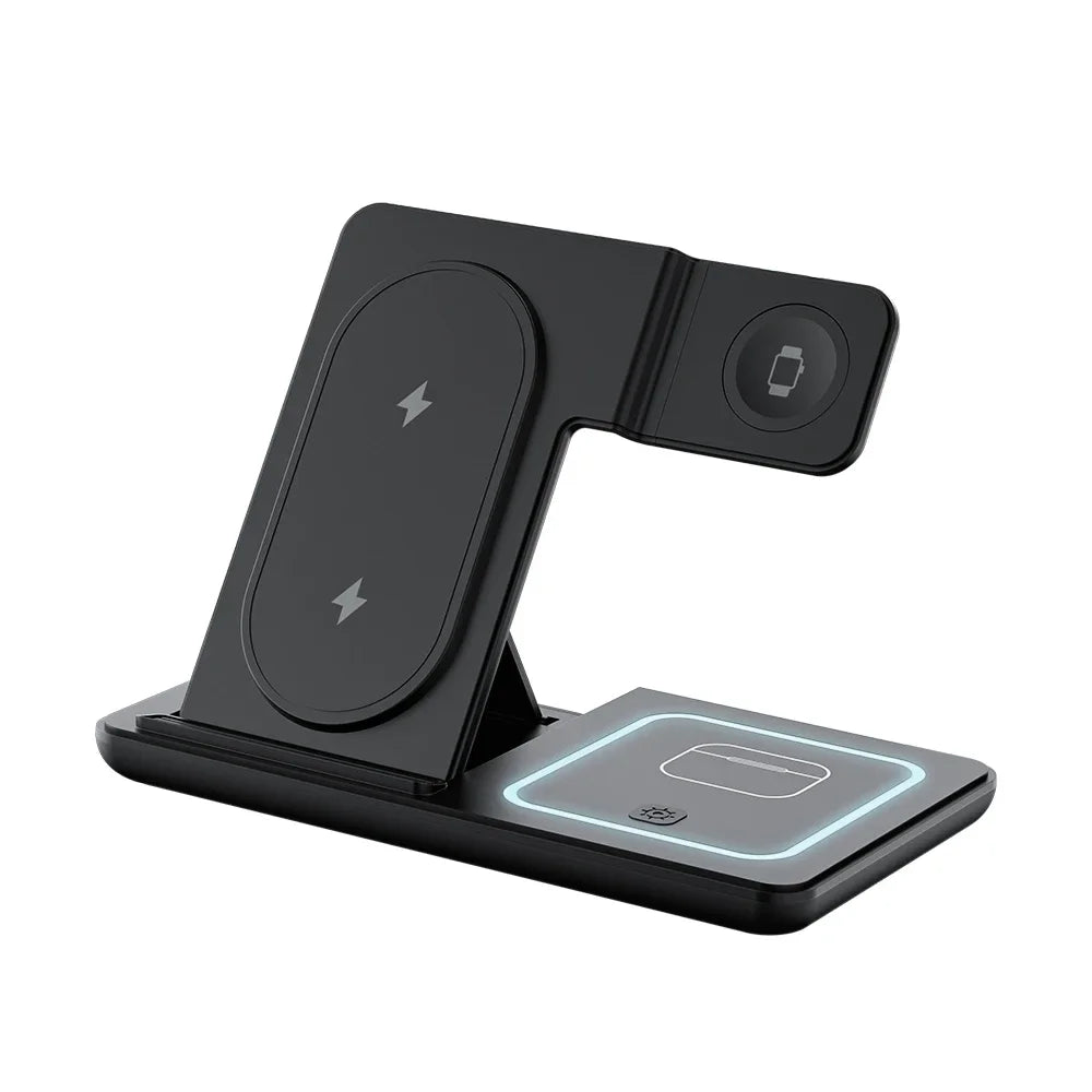3 in 1 Foldable Wireless Charger Stand with Night Light
