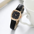 Women’s Fashion Arabic Dial Quartz Watch – Leather Band Wristwatch