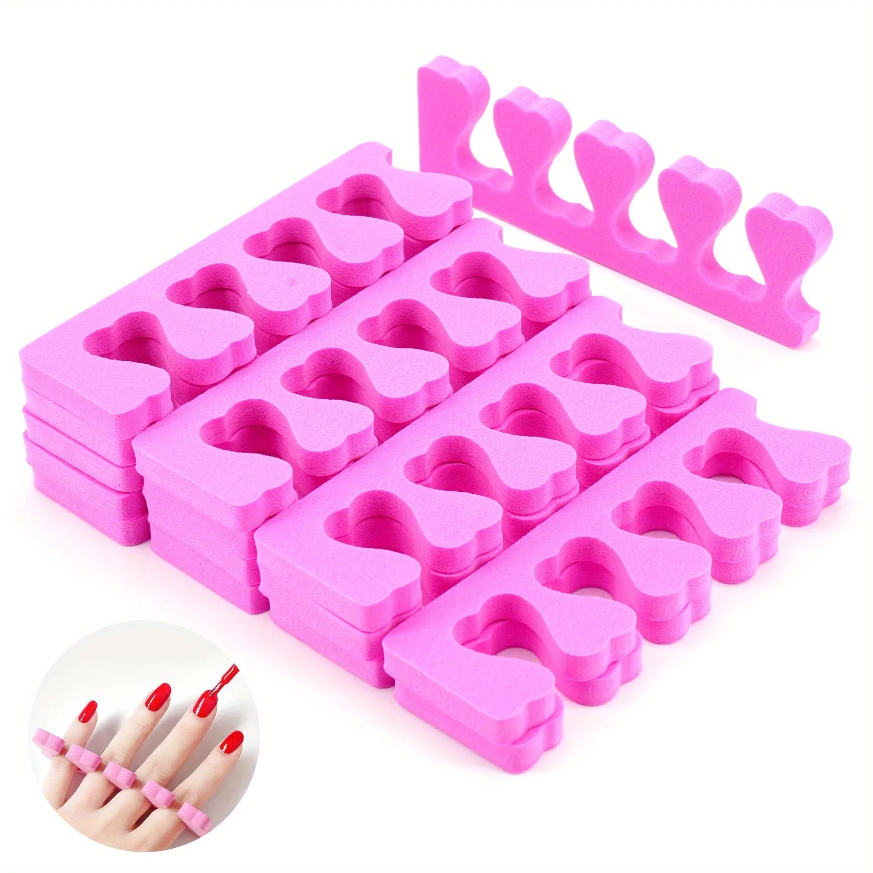 2/10/20/50/100PCS Pink Nail Art Toe Separators