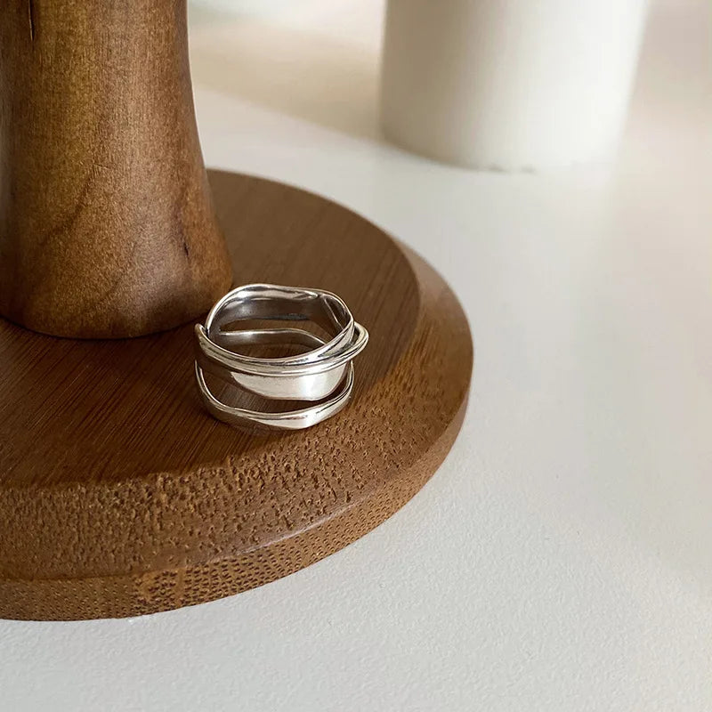925 Silver Plated Jade Bamboo Ring