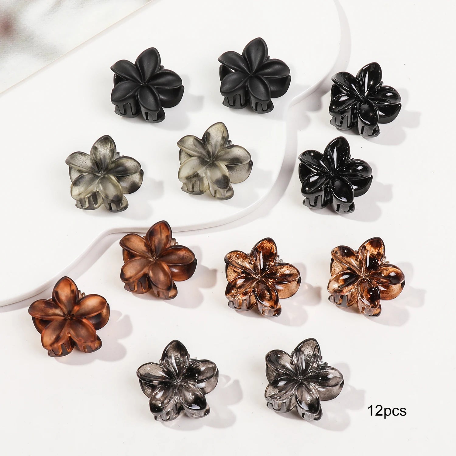 12/24/30Pcs Mini Flower Hair Claw Clips Pack