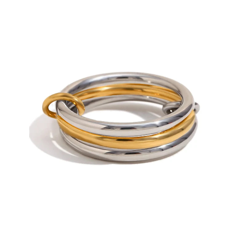 Two-Tone Copper Stackable Ring for Women