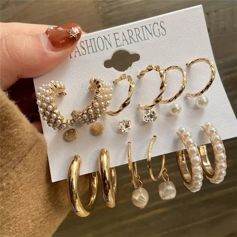 Geometric Hoop Earrings Set