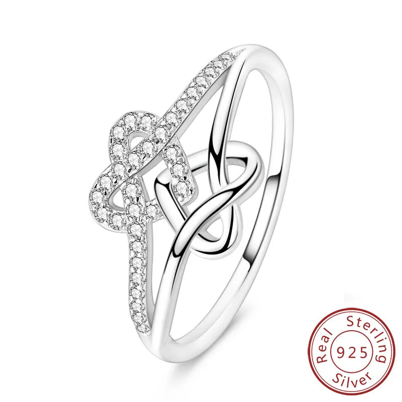 925 Silver Infinity Zircon Ring for Women
