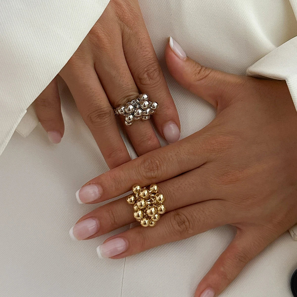 Irregular Ball Ring Punk Style Opening Ring