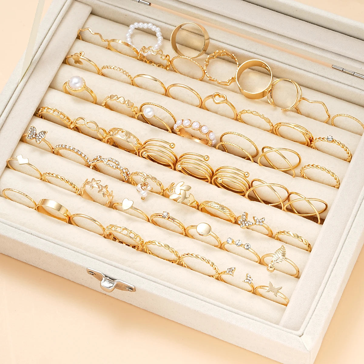 Vintage Gold Rings Set – 58PCS
