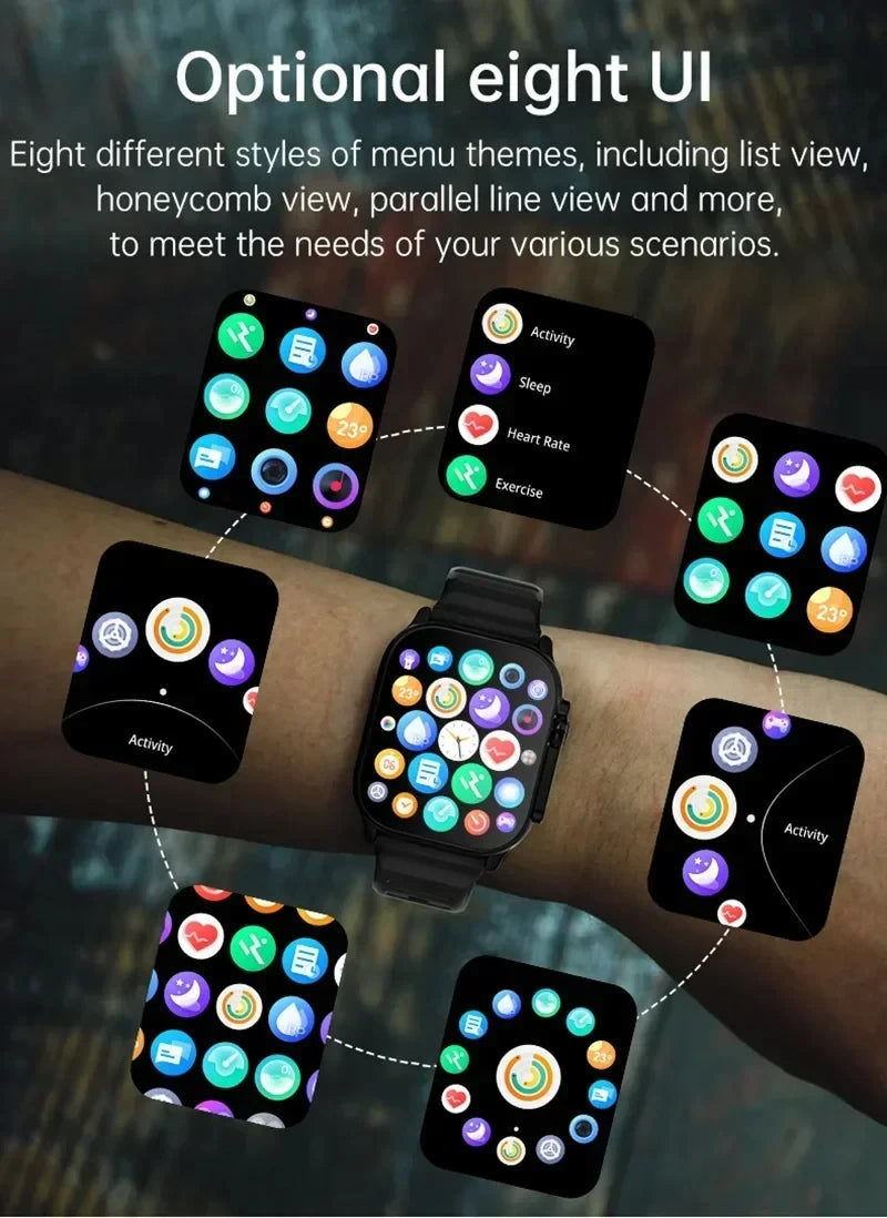 LAXASFIT Smartwatch – calls, messages & heart rate tracking.