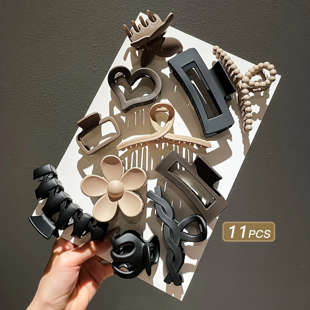 11pcs Women’s Frosted Hair Clip Set