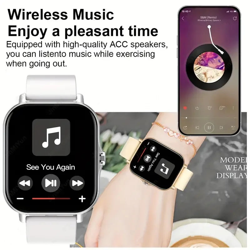KESHUYOU Smartwatch – calls, SpO2 & BP monitoring. Stylish health watch for daily use & gifting.