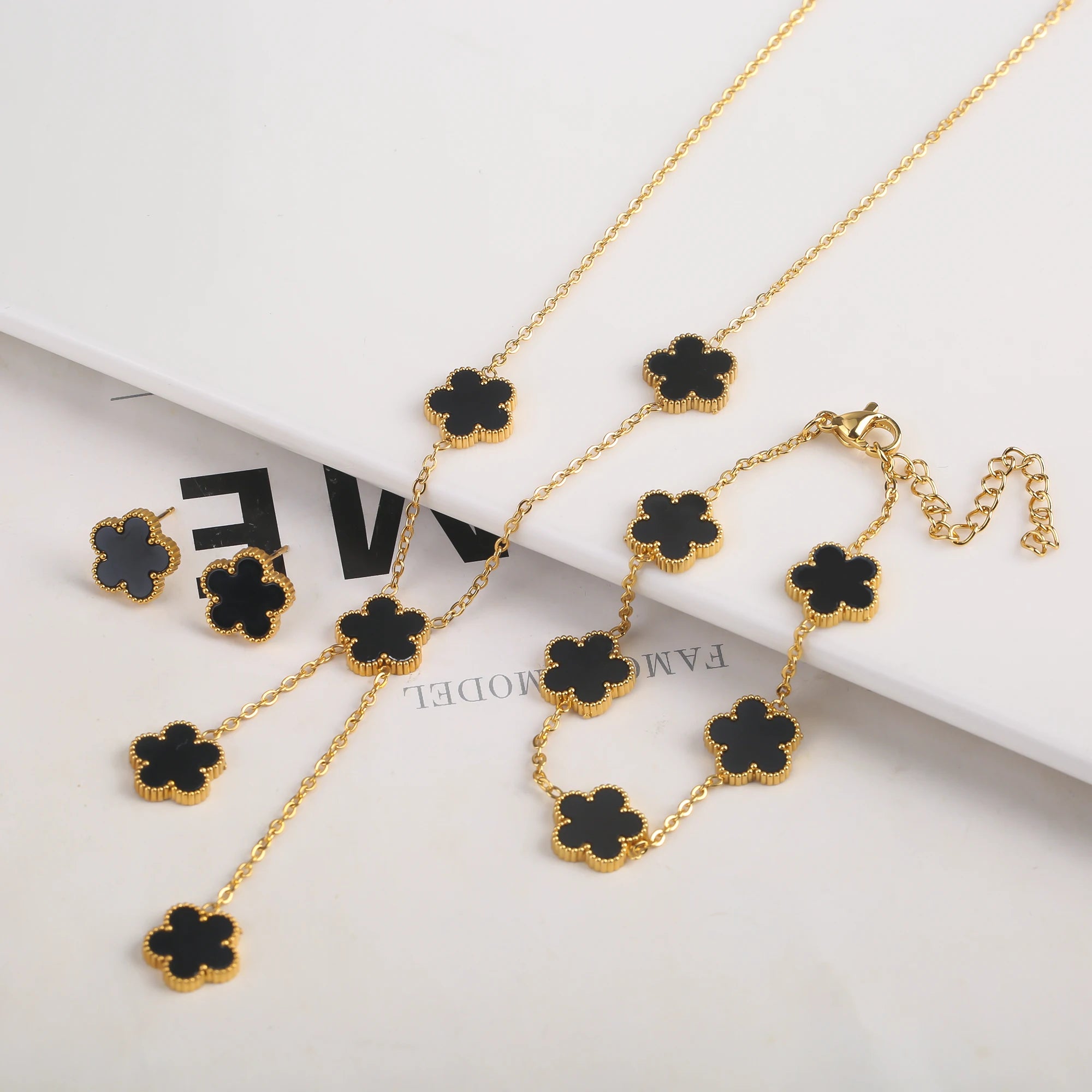 Stainless Steel Clover Flower Bracelet