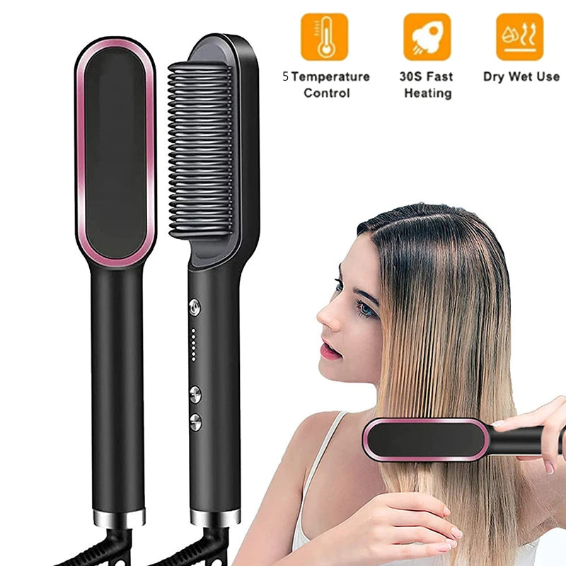 Professional PTC Fast Heating Hair Straightener Comb
