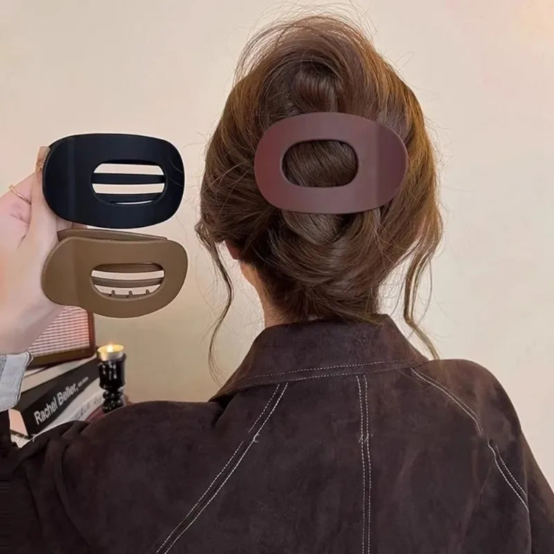Leopard Matte Oval Hair Claw Clip