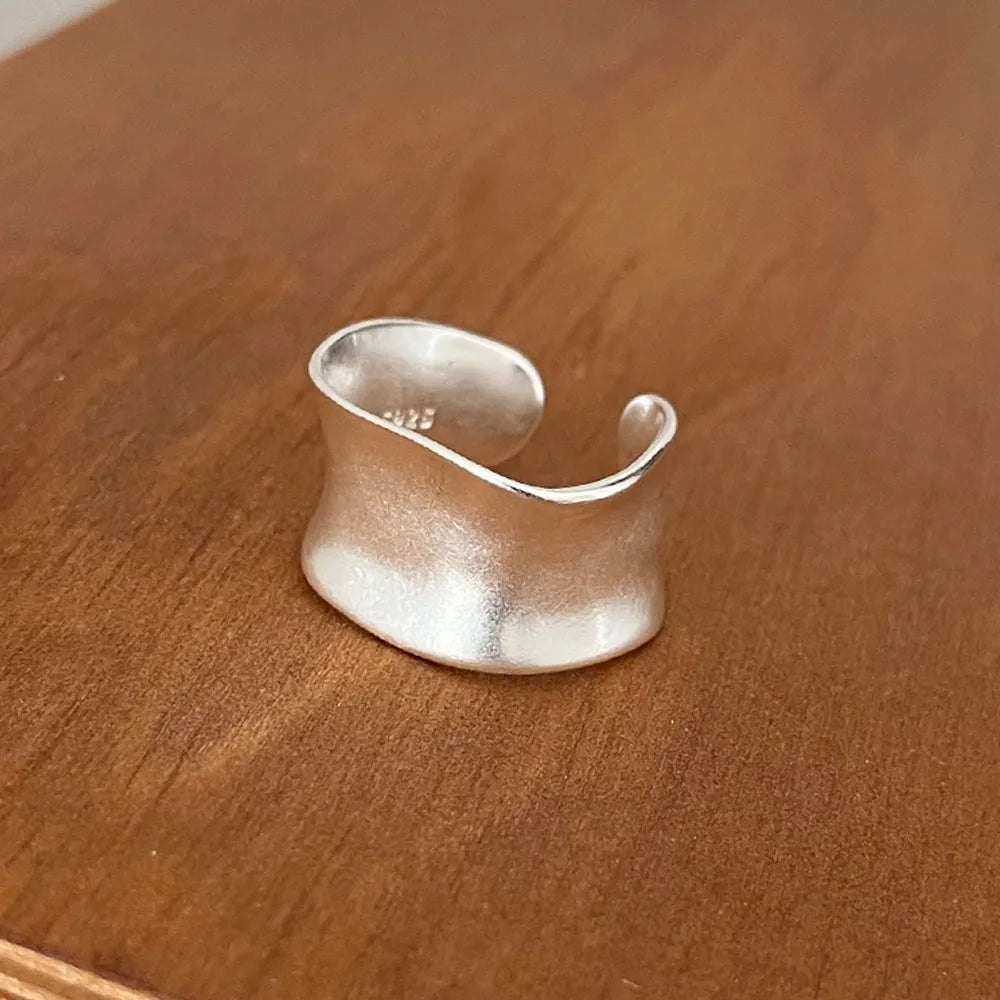 925 Silver Open Wide Gold Ring