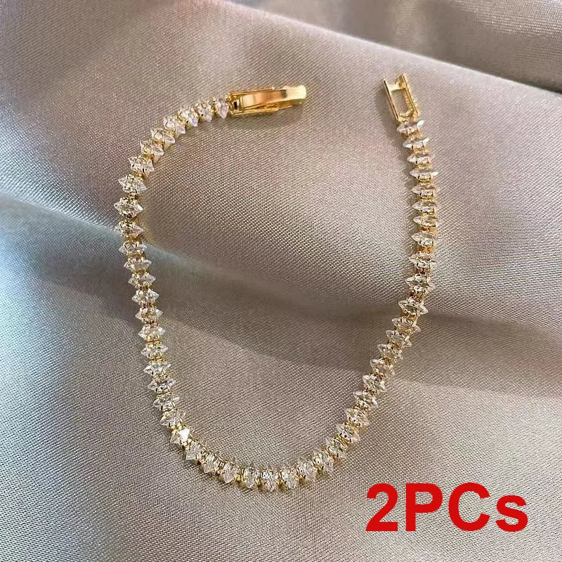 Luxury Roman Crystal Geometric Tennis Bracelet