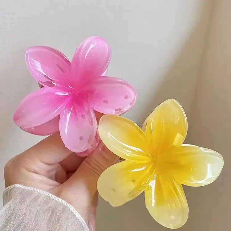 New Hawaiian Gradient Flower Hair Clips