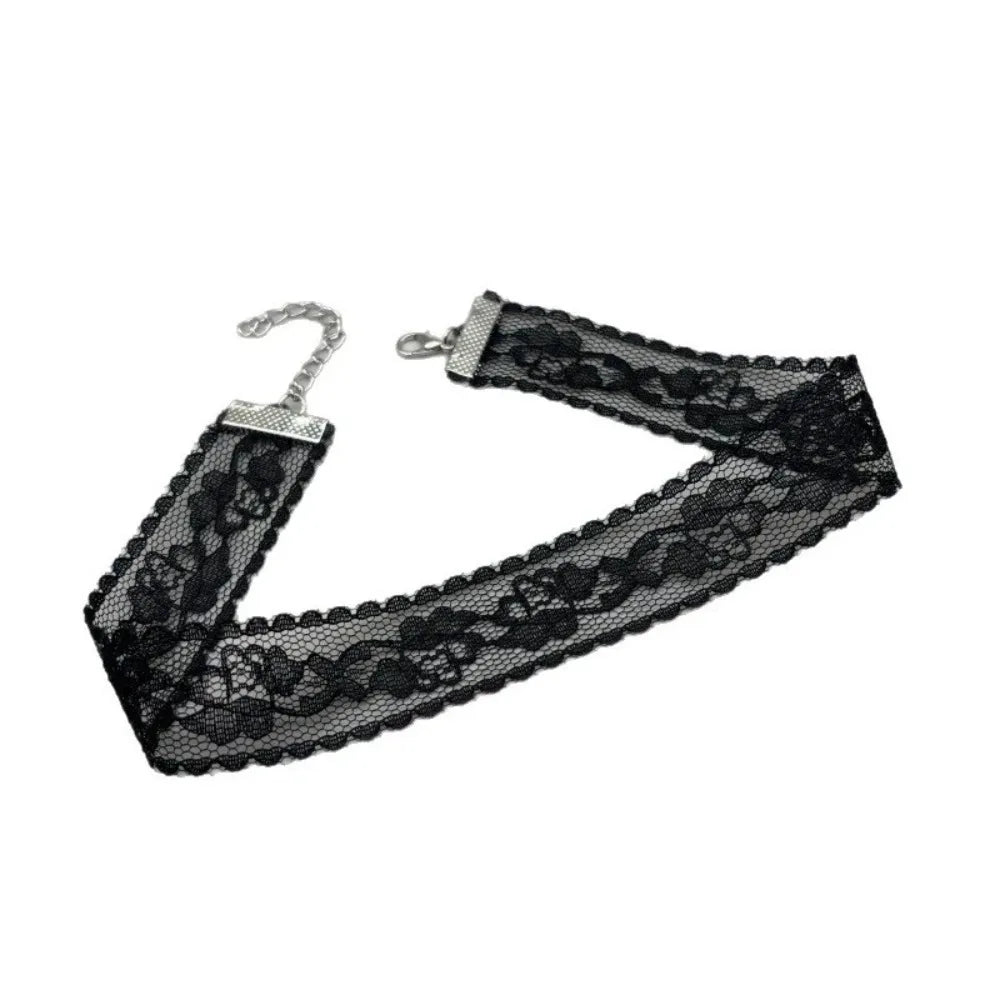 Black Lace Flower Choker Necklace