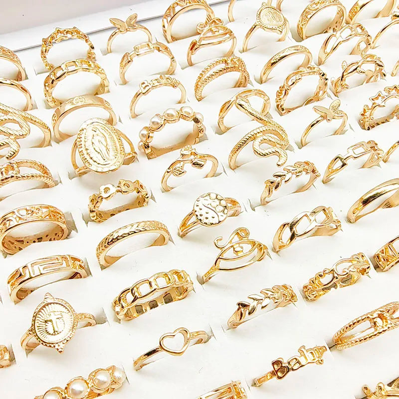 30pcs Silver Color Pearl Mix Rings Set – Snake
