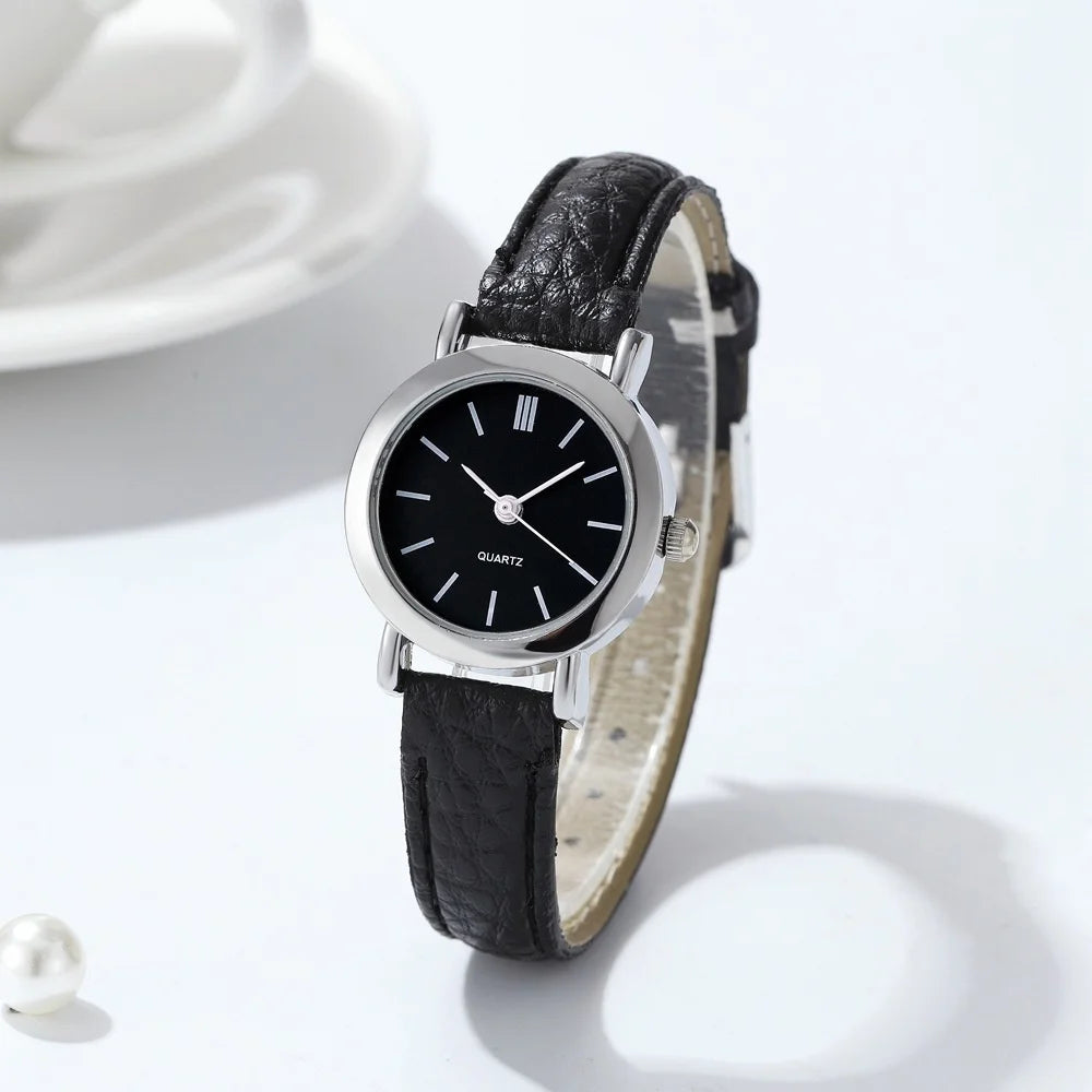 Women’s Fashion Arabic Dial Quartz Watch – Leather Band Wristwatch