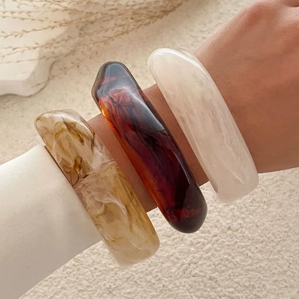 Vintage Punk Resin Acrylic Bangle Bracelet