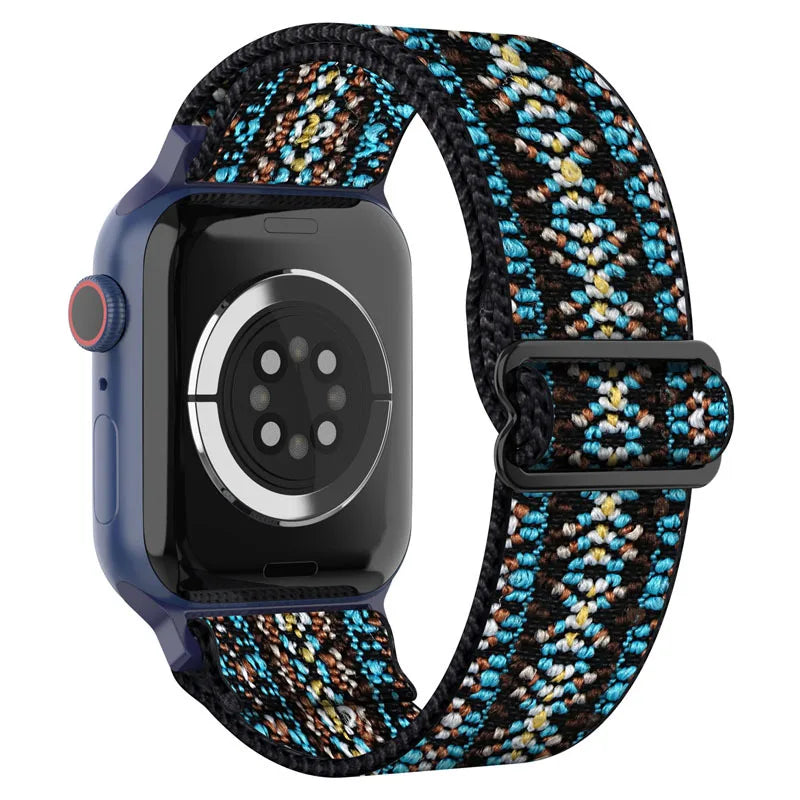 Fashion Leopard Nylon Strap for Apple Watch 38mm–49mm