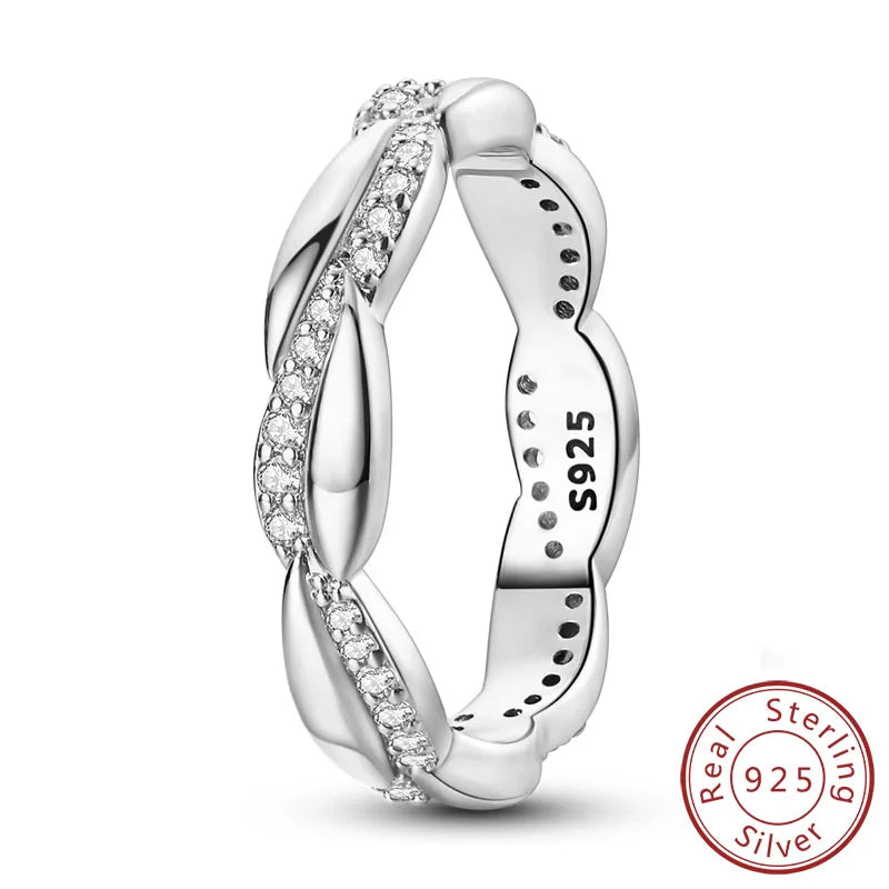 925 Silver Infinity Zircon Ring for Women