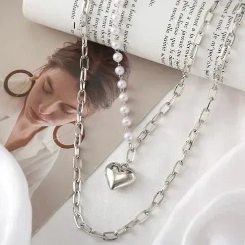 Double Layer Heart Pendant Necklace