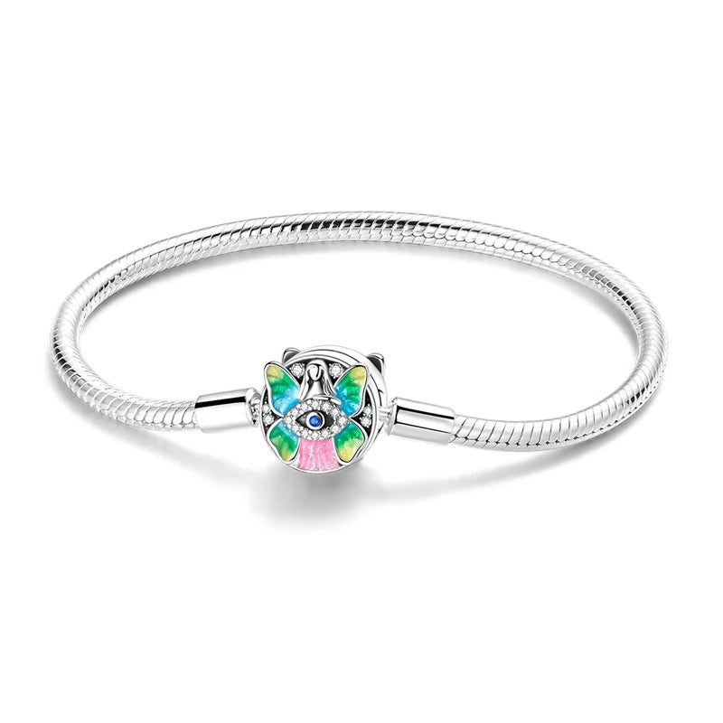 Star Moon Sun 925 Silver Charm Bracelet